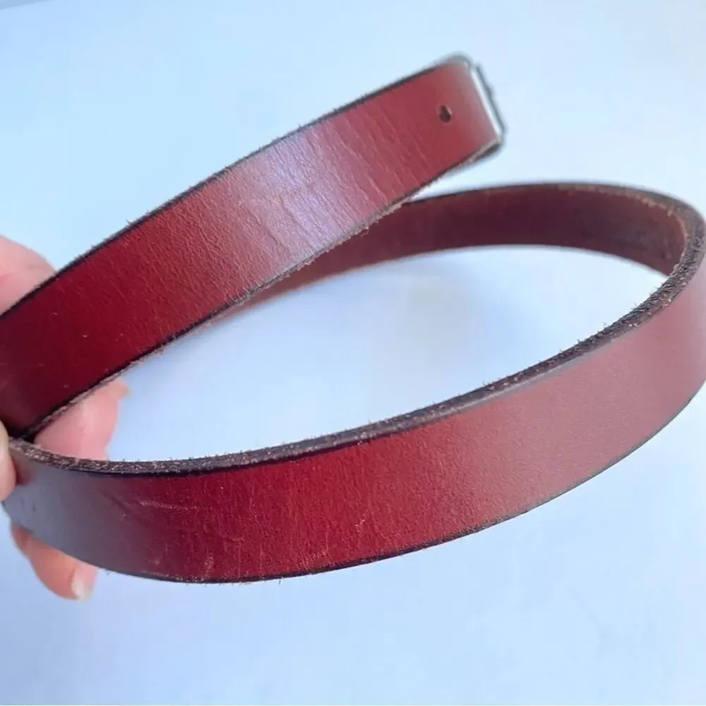 Timberland Brown Leather Skinny Belt‎ Vintage Y2K Unisex Womens Large